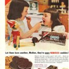 1953 Nabisco Cookies Ad~Wood/Wooden Pinocchio Doll pictured with 2 young girls