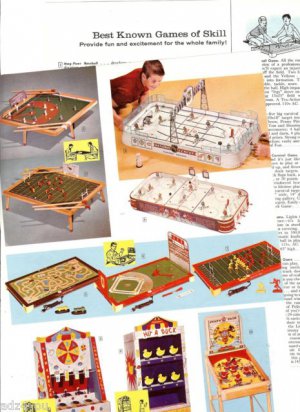 1960s Sports Tabletop Games Ad Pg~Electric Etc Hockey,Car Race,Baseball,Football