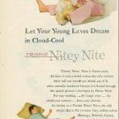 1952 Kids PJs Ad~Child Beautician Practicing on Doll