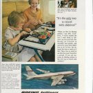 1960s Vintage Boeing 707 Jet Print Ad~Ann Cockburn & Daughter First Flight~1961