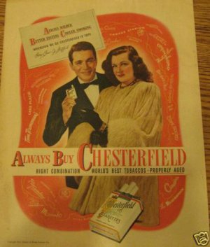 1947 Cigarette Ad~ Perry Como,Jo Stafford~Singing Stars