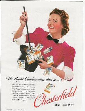 1930s Cigarette Ad ~ Lady Magician-Magic Theme~Top Hat
