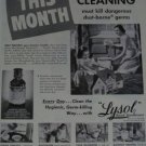 1940s Lysol Disinfectant Ad~Girl playing with Doll House~Mother Spring Cleaning