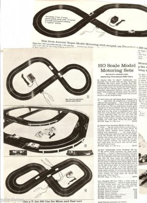 1965 Vintage Catalog Ad Pages for AURORA Scale Model Motoring Sets, Etc.~1960s
