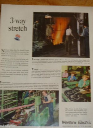 Western Electric Ad~Melting Scrap into Brass Ingots~Smelting Plant,Staten Island