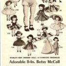 1957 American Character Betsy McCall & 18 Doll Outfits/Costumes Catalog Ad~1950s
