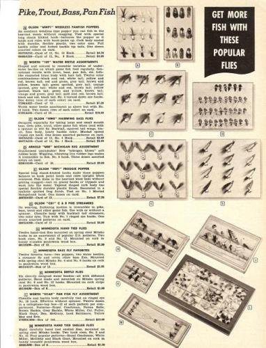 50s Vintage Fishing Lures/Flies Ad~Trout,Bass,Pan Fish
