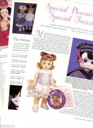 1995 Madame Alexander Doll Article/Pics/Info~Special Pleasures,Special Treasures