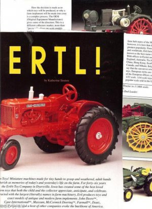 Article/Pics/Info on ERTL Farm Toys~Miniature Machines Made for Tiny Hands