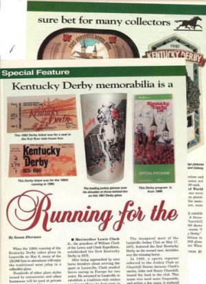 Article/Info on Kentucky Derby Memorabilia/Souvenirs