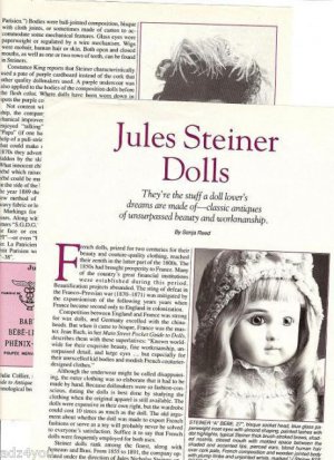 Article/Pics/Information on Jules Steiner Dolls w/ID Marks/Markings Pictured