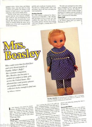 Article/Picture/Info on Vintage Mattel Family Affair Mrs Beasley Cloth Doll