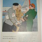 Old 1951 American Airlines Flagship Print Ad~Grandparents Up in the Air~1950s