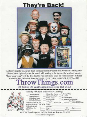 Famous Celebrity Ventriloquist/Talking Puppets/Dummy Ad~Howdy,Groucho,Charlie,+