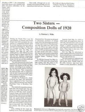 Interesting 1987 Article on Composition Dolls of 1920