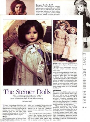Interesting Article/Pics/Information on Jules Steiner Dolls