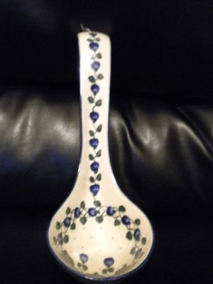 AUTHENTIC POLISH POTTERY LADLE..BEAUTIFUL PIECES. @@TAKE A LOOK@@