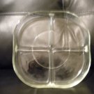 VINTAGE ANCHOR HOCKING 4 SECTION SERVING DISH 9" X 9"