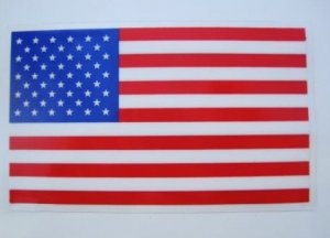 5 American Flag Window Decals