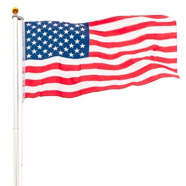 25FT Sectional Aluminum Flagpole With 1 U.S American Flag