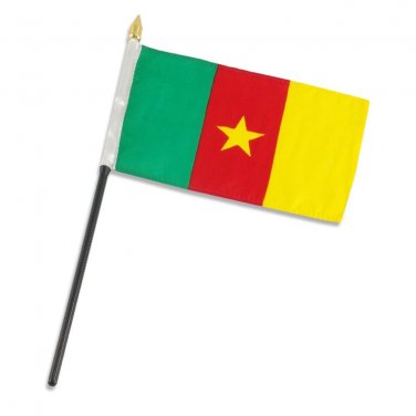 Cameroon 4"x6" Flag Desk Table Stick (sewn edges)