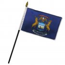 4"x6" Inch Michigan Stick Flag Table Staff Desk Table