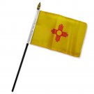 4"x6" Inch New Mexico Stick Flag Table Staff Desk Table