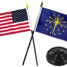 4x6 Inch Indiana Stick Flag Table Staff Desk Table Flag