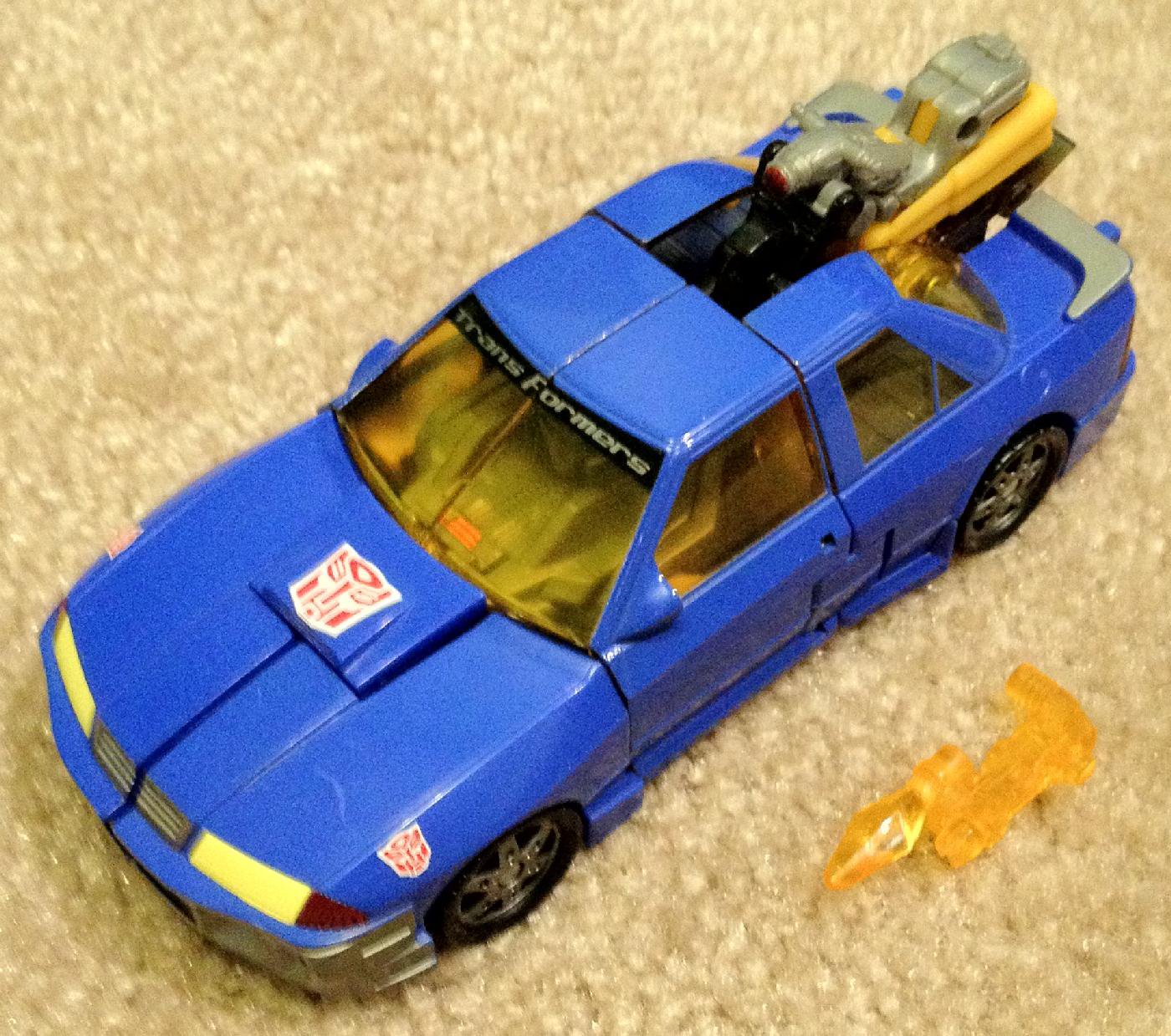 Transformers Armada Sideswipe with Nightbeat Minicon