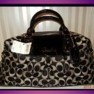 Coach Ashley F15440 Sateen/Leather Large! Satchel Black white/Black