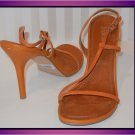 FREDERICKS OF HOLLYWOOD WOMEN'S TAN STRAPPY HEELS/SANDALS WAY CUTE!! SIZE 9.5
