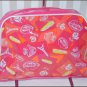 LANCOME PARIS HOT PINK PATENT Cosmetics Bag/White Trim NEW