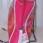 LANCOME PARIS HOT PINK PATENT Cosmetics Bag/White Trim NEW