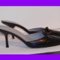 BCBG WOMEN'S BLACK LEATHER MULES/HEELS SIZE 9.5 MSRP $ 89.99