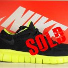 NEW NIKE FREE RUN 2+ WVN SZ 8.5 Men Black Neon Volt Woven