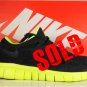 NEW NIKE FREE RUN 2+ WVN SZ 8.5 Men Black Neon Volt Woven