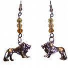 Lion & Swarovski Crystal Earrings