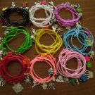 RUBBER BRACELETS 5 pieces with metal charms
