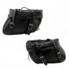 2 PC Leather Motorcycle Saddlebags
