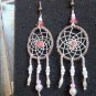 Earrings - Dreamcatchers - Ladies (Rose Quartz, Pink, White and Silver)