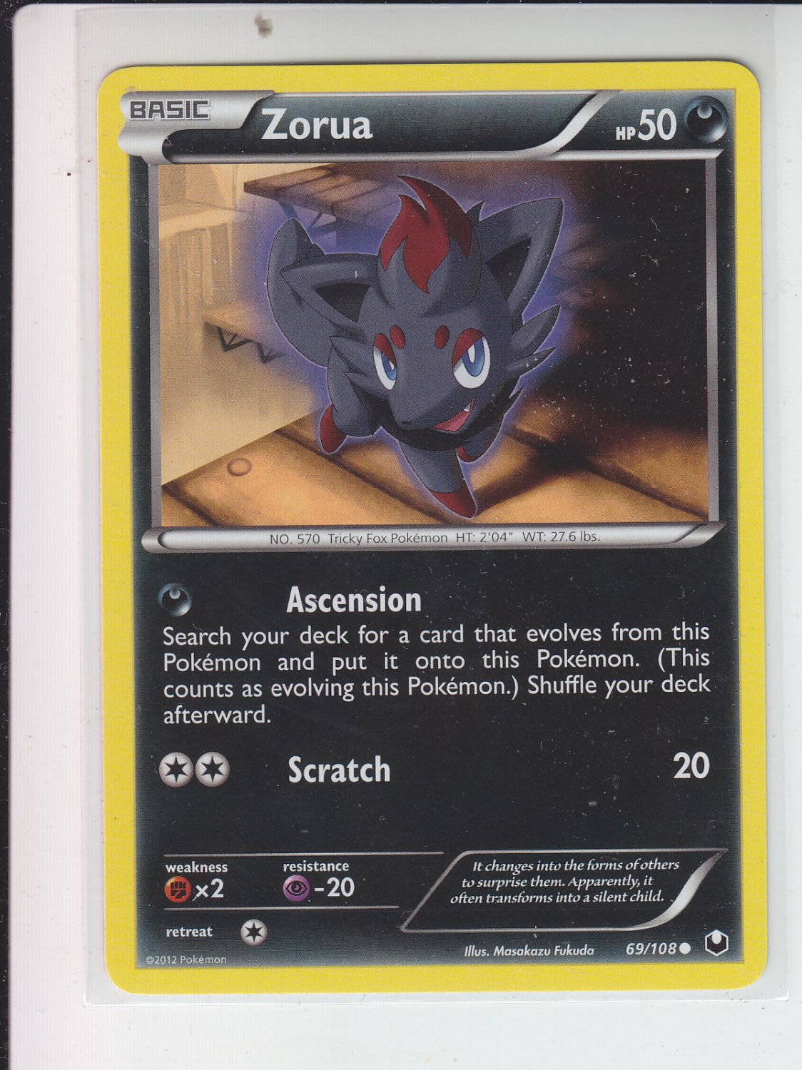 Pokemon Dark Explorers Common #69/108 Zorua