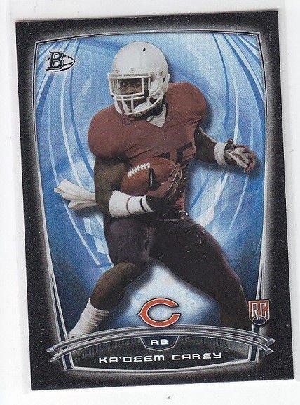 Ka'Deem Carey Rookie Card Black Rainbow Foil SP 2014 Bowman #104 Bears