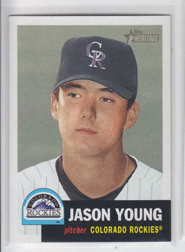 Jason Young RC Baseball Trading Card Single 2002 Topps Heritage #79 Rockies
