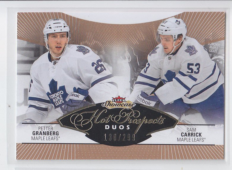 Pettes Granberg Sam Carrick Hot Prospect 2014-15 UD Fleer Showcase Leafs 125/299