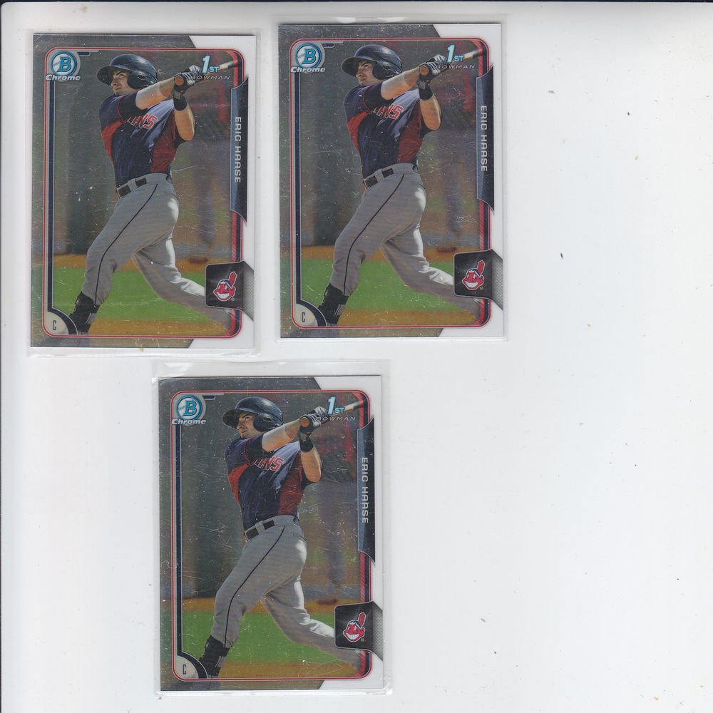 Eric Haase Lot of (3) 2015 Bowman Chrome #BCP140 Indians