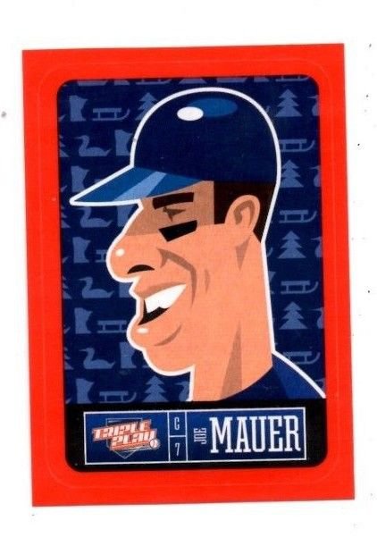 Joe Mauer Red Sticker Trading Card Single 2013 Panini Triple Play 15