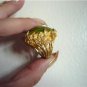Rare Find! Vintage Pauline Rader Costume Collectible Bold 'Stone' Goldtone Ring