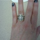 Gorgeous SeidenGang 18k Bas Relief Sterling Wide Band RIng