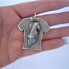 Rare Retired Ed Hardy Gemstone Sterling Silver t-shirt Eagle Crystal Pendant