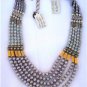 Masha Archer 5 row Pearl Collar Necklace -Must have! NWT!